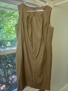 Kasper Sleeveless Taupe Sheath Dress